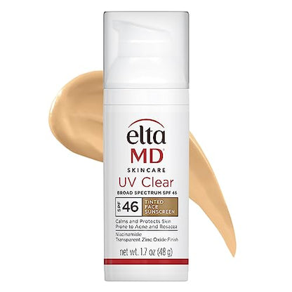 EltaMD UV Clear Face Sunscreen SPF 46, Oil Free Sunscreen with Zinc Oxide, Dermatologist Recommended Sunscreen