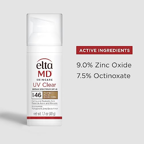 EltaMD UV Clear Face Sunscreen SPF 46, Oil Free Sunscreen with Zinc Oxide, Dermatologist Recommended Sunscreen