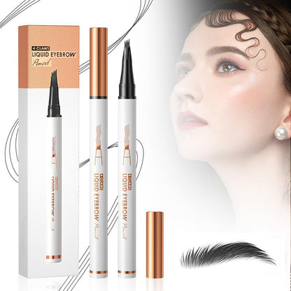 2PCS Waterproof 3D Eyebrow Pencil, 2025 New Magic Microblading Eyebrow Pencil Contouring Pen 4 Tipped Brown Pen, Eye Brown Makeup Long-Lasting Eyebrow Pencil for Women (Light Brown)