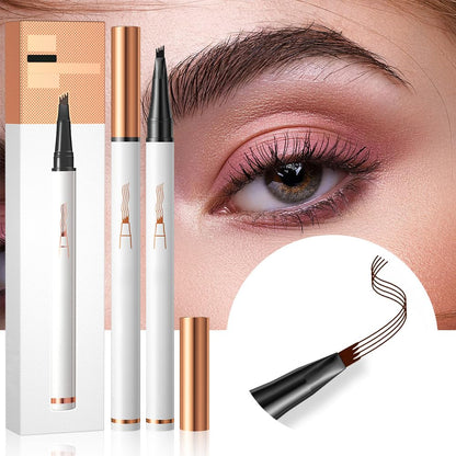 2PCS Waterproof 3D Eyebrow Pencil, 2025 New Magic Microblading Eyebrow Pencil Contouring Pen 4 Tipped Brown Pen, Eye Brown Makeup Long-Lasting Eyebrow Pencil for Women (Light Brown)